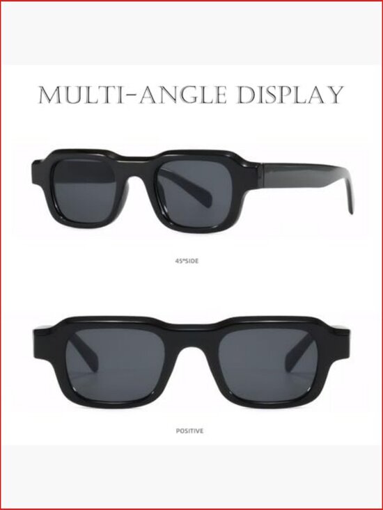 Retro Small Rectangle Sunglasses UV Protection Lightweight PC Frame main image 4